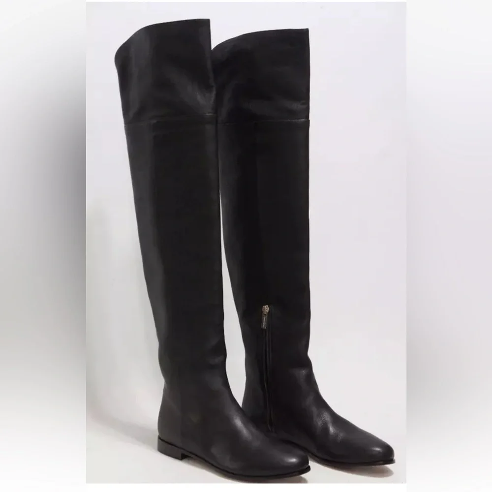 Jimmy Choo black leather riding boots